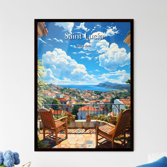 On the roofs of Saint Lucia, Saint Lucia - Art print of a view of a town from a balcony Default Title