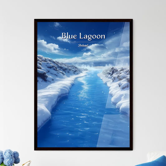 Blue Lagoon, Iceland - Art print of a river running through a snowy landscape Default Title