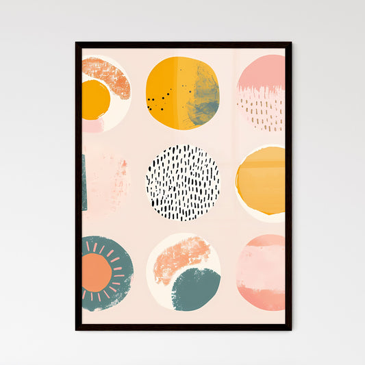 Small simple clipart set of 6 orange blush - Art print of a group of circles with different textures Default Title