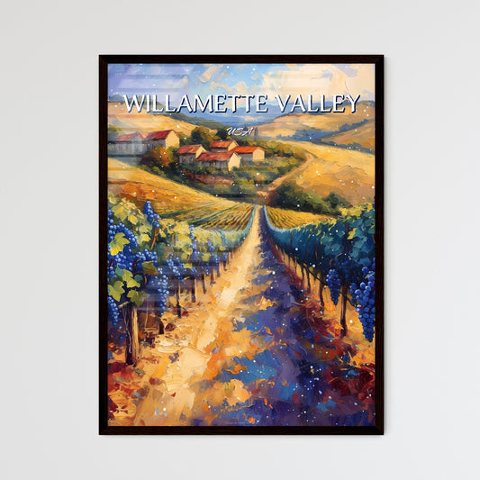 Willamette Valley, USA - Art print of a painting of a vineyard Default Title