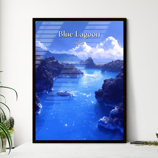 Blue Lagoon, Iceland - Art print of a body of water with rocks and blue sky Default Title