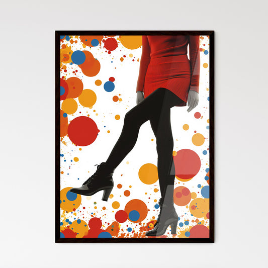 Pin up pedigree pinups 50s - Art print of a woman in a red dress and black tights Default Title