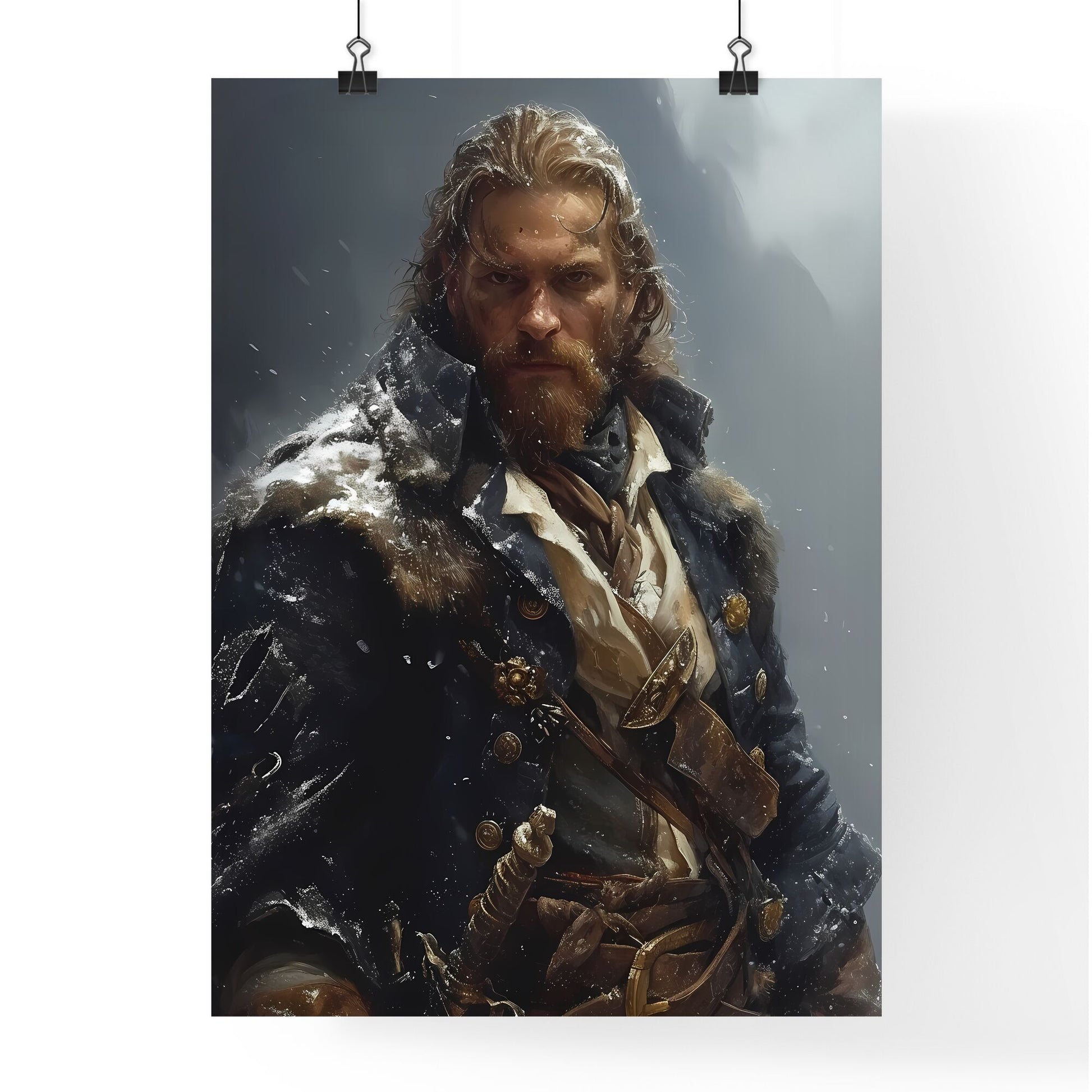 Red bearded man falls - Art print of a man in a pirate garment Default Title