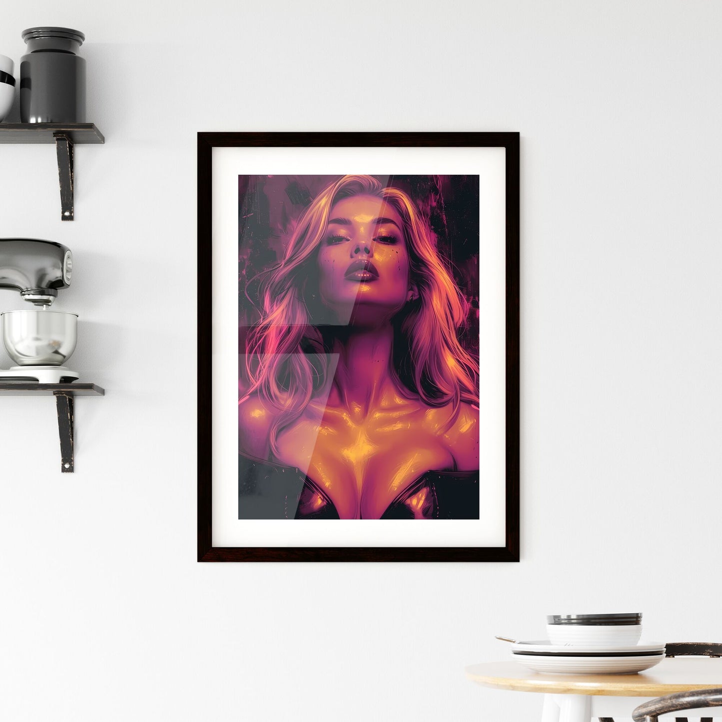 Minimalism, pin up art - Art print of a woman posing for a picture Default Title