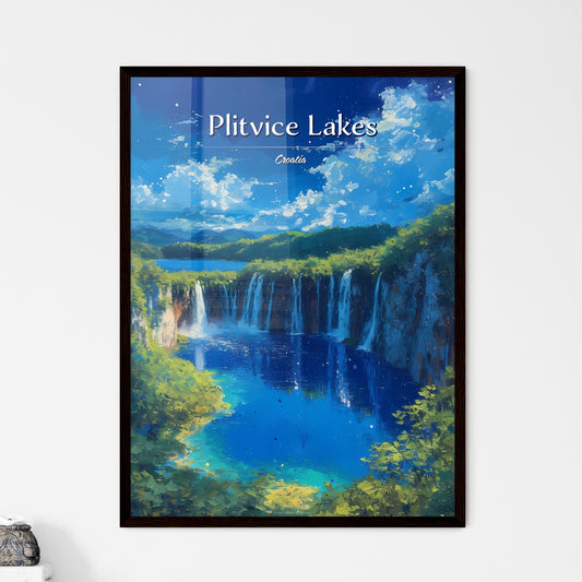 Plitvice Lakes National Park, Croatia - Art print of Plitvice Lakes National Park surrounded by trees Default Title