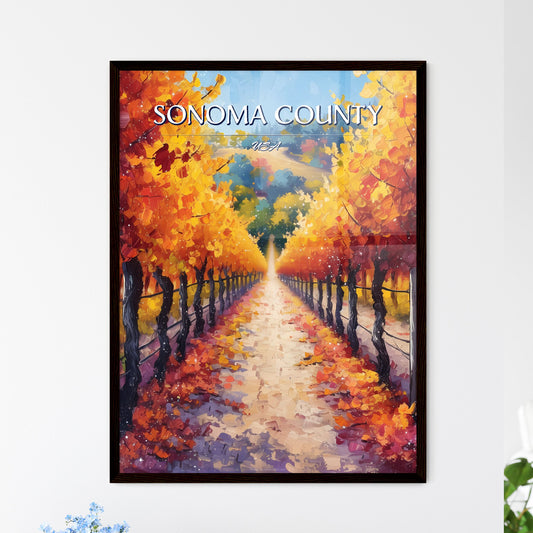 Sonoma County, USA - Art print of a painting of a road with trees and a fence Default Title