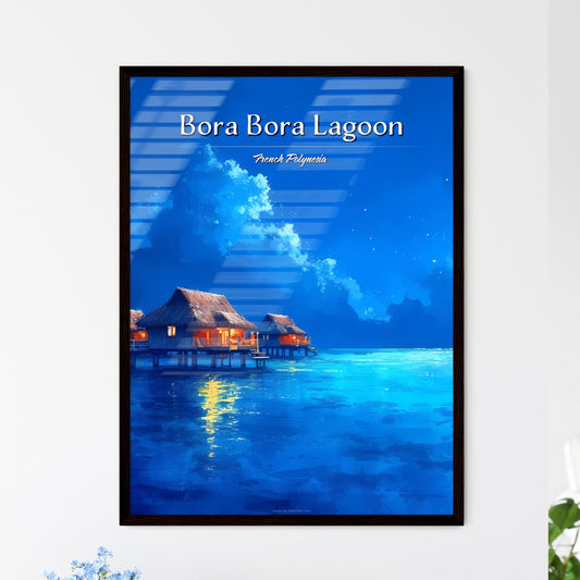 Bora Bora Lagoon, French Polynesia - Art print of a group of houses on stilts in water Default Title