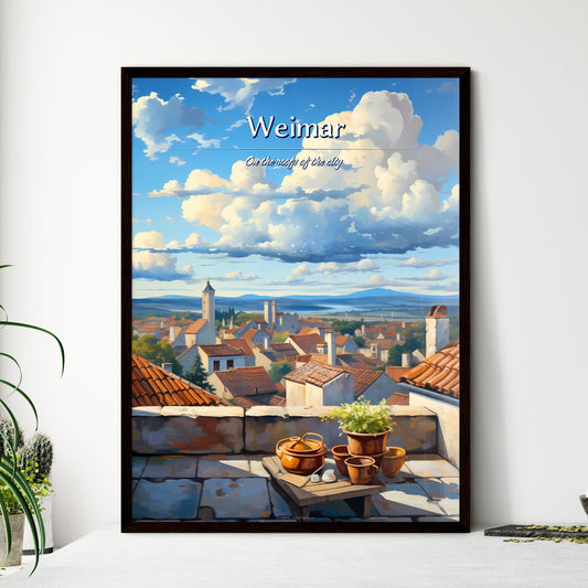 On the roofs of Weimar - Art print of a rooftop view of a town Default Title