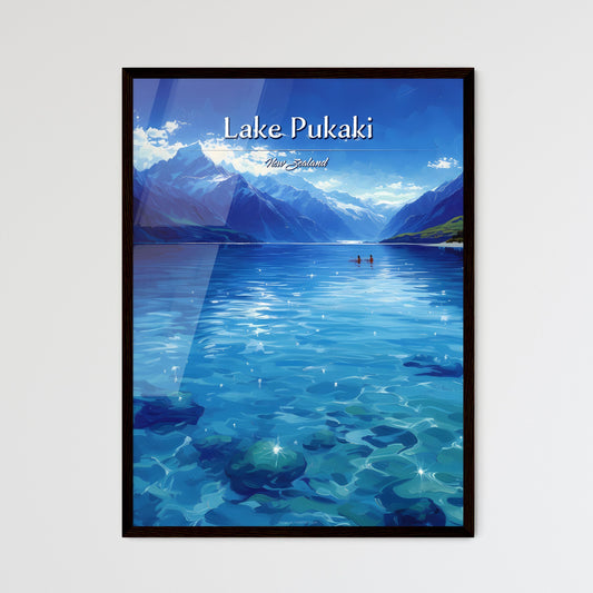 Lake Pukaki, New Zealand - Art print of a lake with mountains in the background Default Title