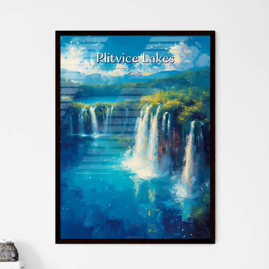 Plitvice Lakes National Park, Croatia - Art print of a waterfall in a forest Default Title