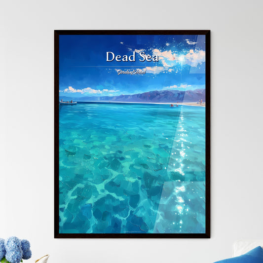 Dead Sea, Jordan/Israel - Art print of a blue water with mountains in the background Default Title