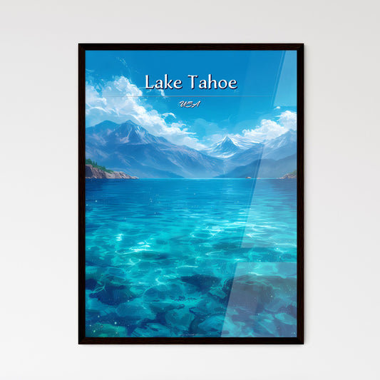 Lake Tahoe, USA - Art print of a blue water with mountains in the background Default Title