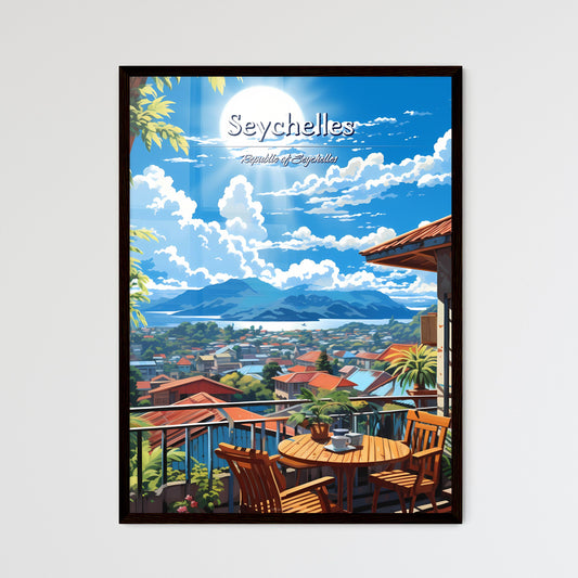 On the roofs of Seychelles, Republic of Seychelles - Art print of a view of a city from a balcony Default Title