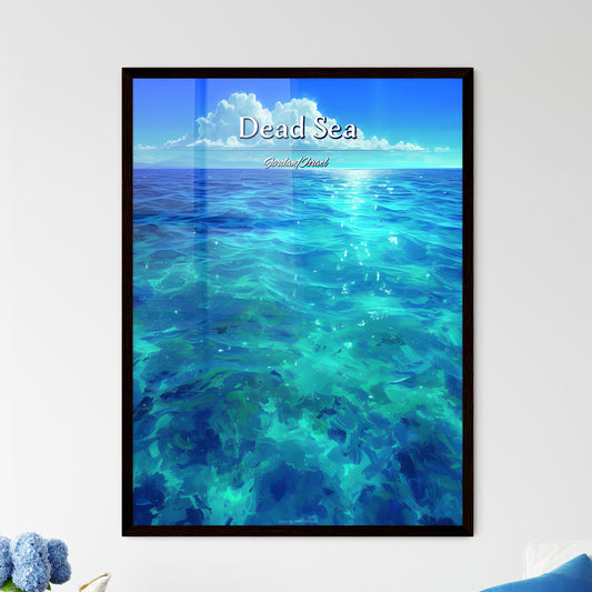 Dead Sea, Jordan/Israel - Art print of a blue ocean with a blue sky and clouds Default Title