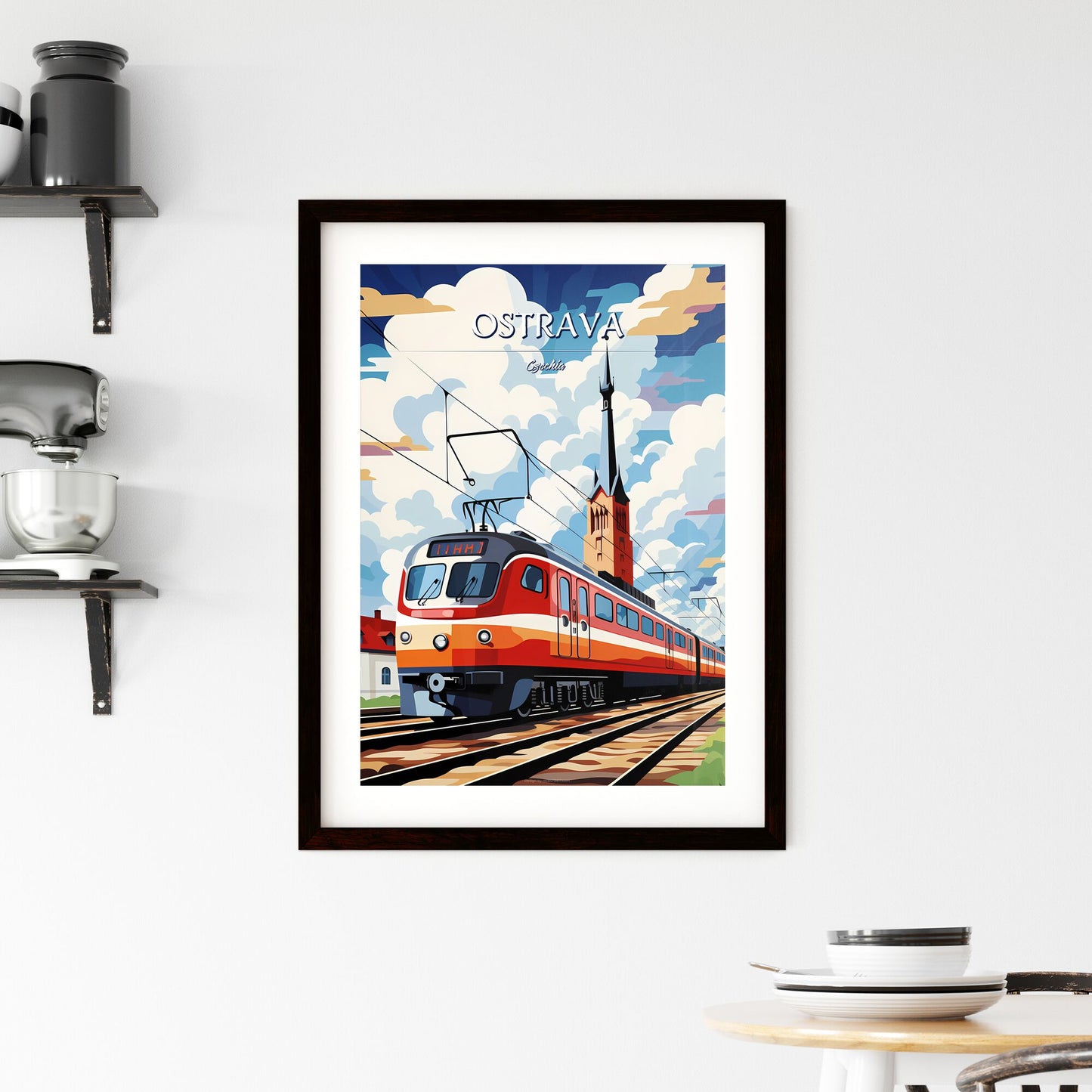 Ostrava, Czechia - Art print of a train on the tracks Default Title