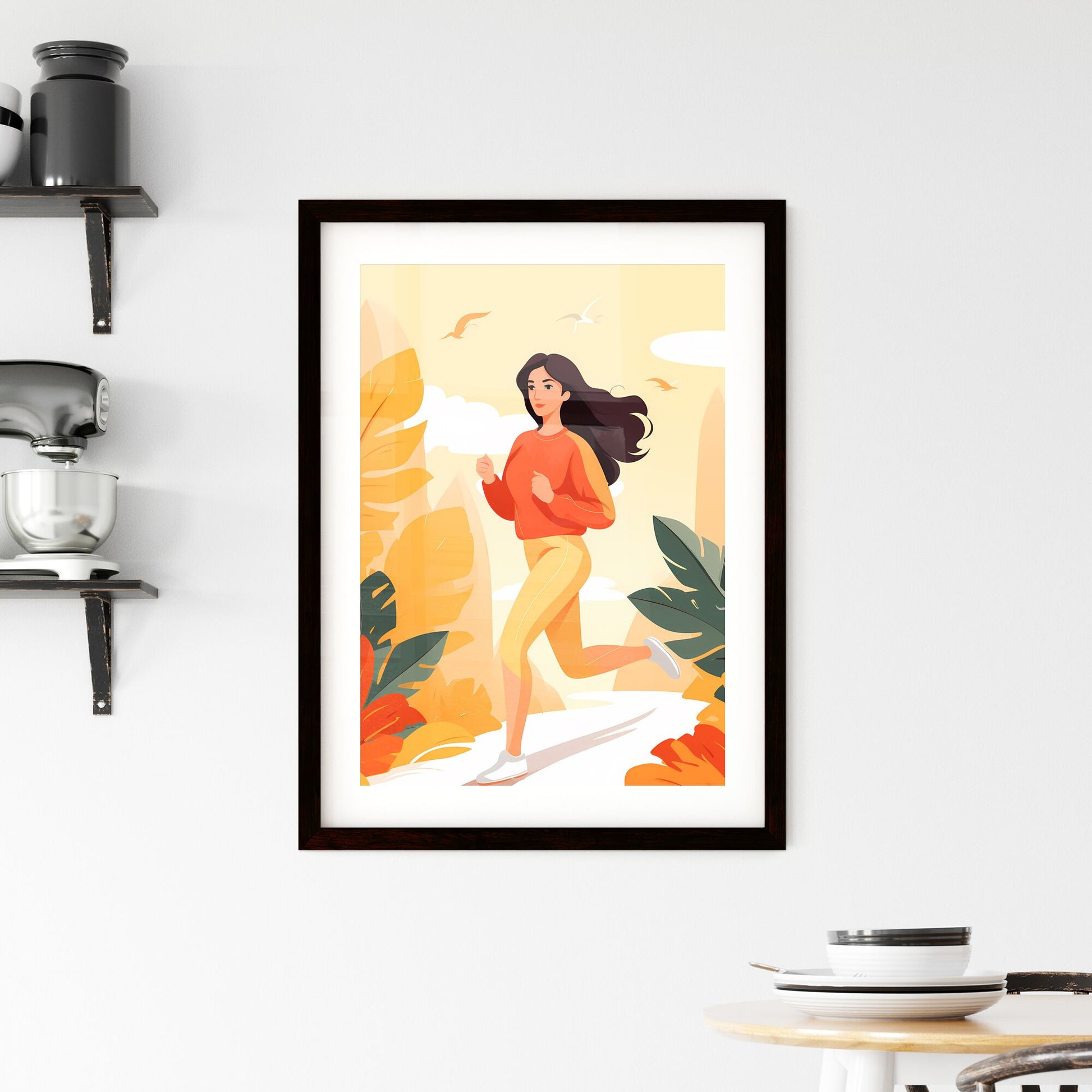 Sweat it out! - Art print of a woman running in the woods Default Title