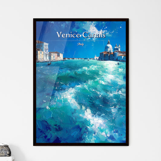 Venice Canals, Italy - Art print of a water with buildings and a church in the background Default Title