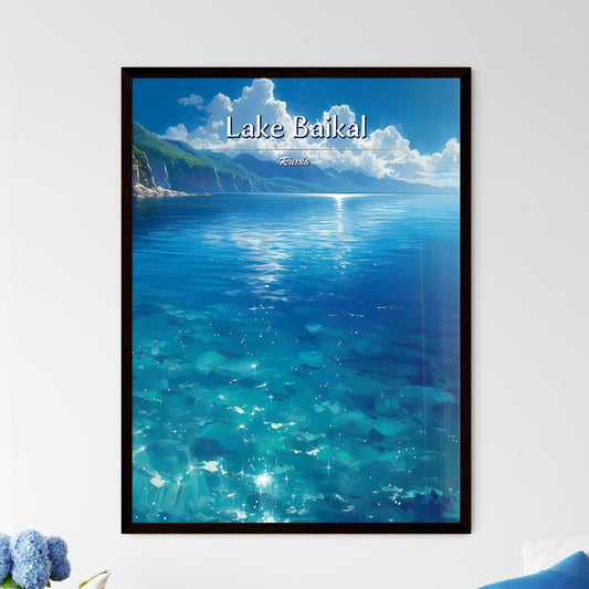 Lake Baikal, Russia - Art print of a body of water with mountains and clouds Default Title