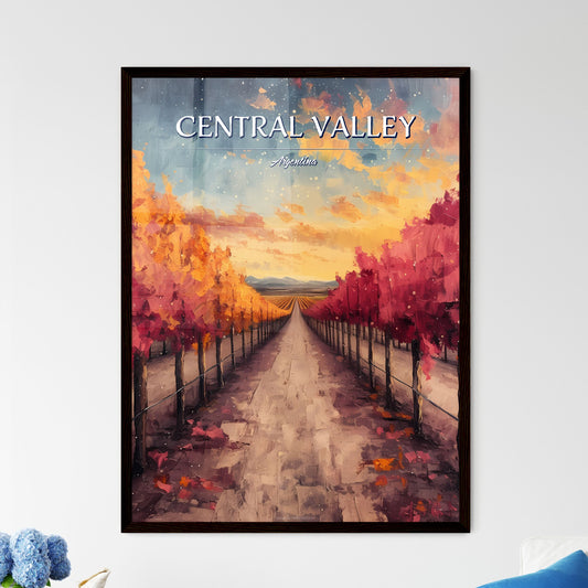 Central Valley, Argentina - Art print of a painting of a road with trees in the middle Default Title