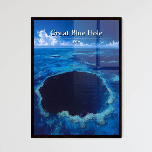Great Blue Hole, Belize - Art print of a large black hole in the ocean Default Title