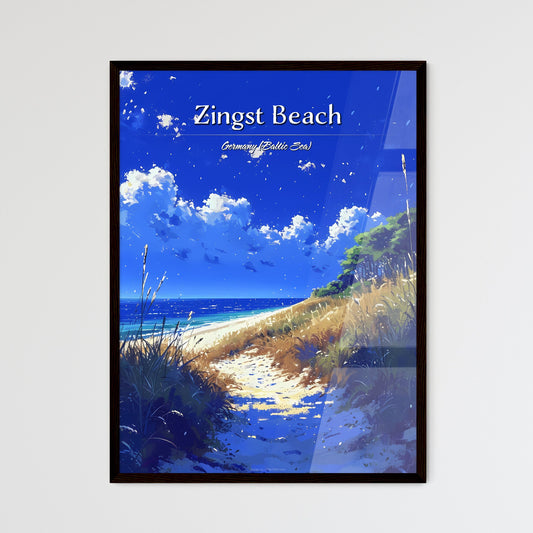 Zingst Beach, Germany (Baltic Sea) - Art print of a beach with grass and trees Default Title