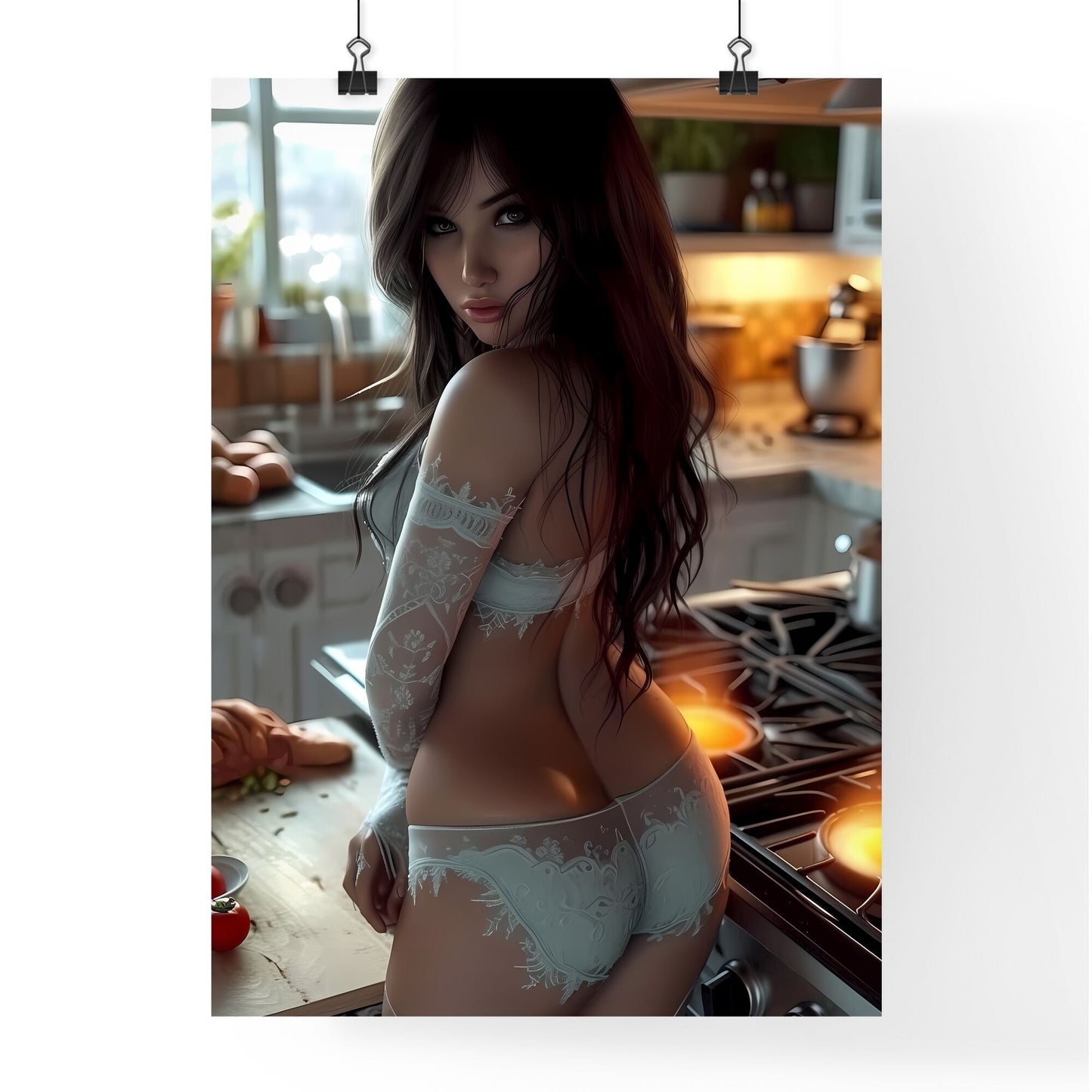 Housewife - Art print of a woman in a kitchen Default Title