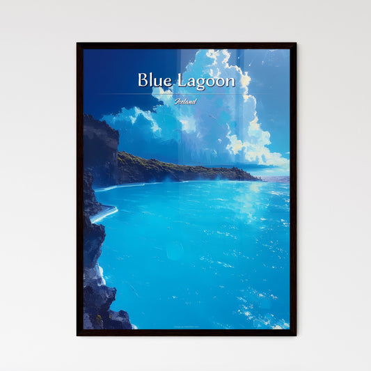 Blue Lagoon, Iceland - Art print of a body of water with a cliff and blue sky Default Title