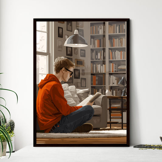 Take a break from the rush - Art print of a man sitting on the floor reading a book Default Title