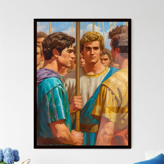 Moses talking to Sihon, biblical image - Art print of a painting of a group of men Default Title