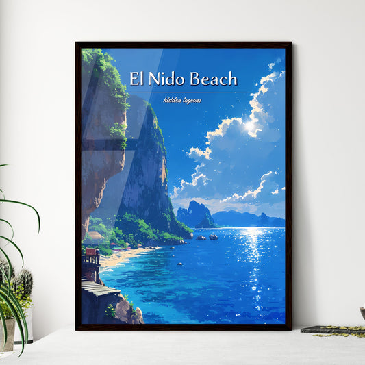 El Nido Beach - Art print of a beach with a cliff and a body of water Default Title