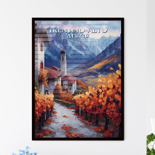 Trentino-Alto Adige, Italy - Art print of a painting of a vineyard in the mountains Default Title
