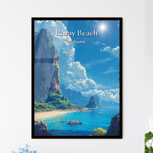 Railay Beach - Art print of a beach with rocks and trees Default Title