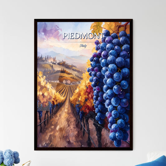 Piedmont, Italy - Art print of a painting of a vineyard with grapes Default Title