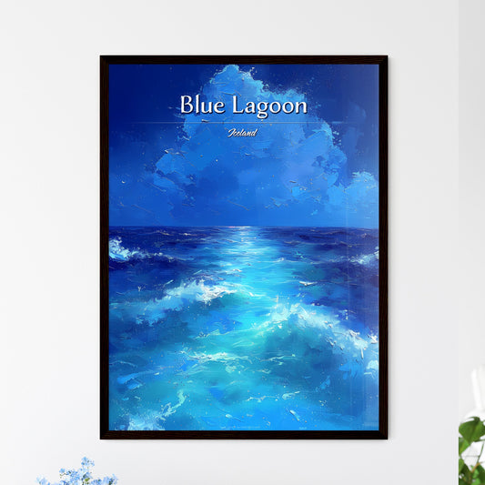 Blue Lagoon, Iceland - Art print of a blue ocean with waves and clouds Default Title