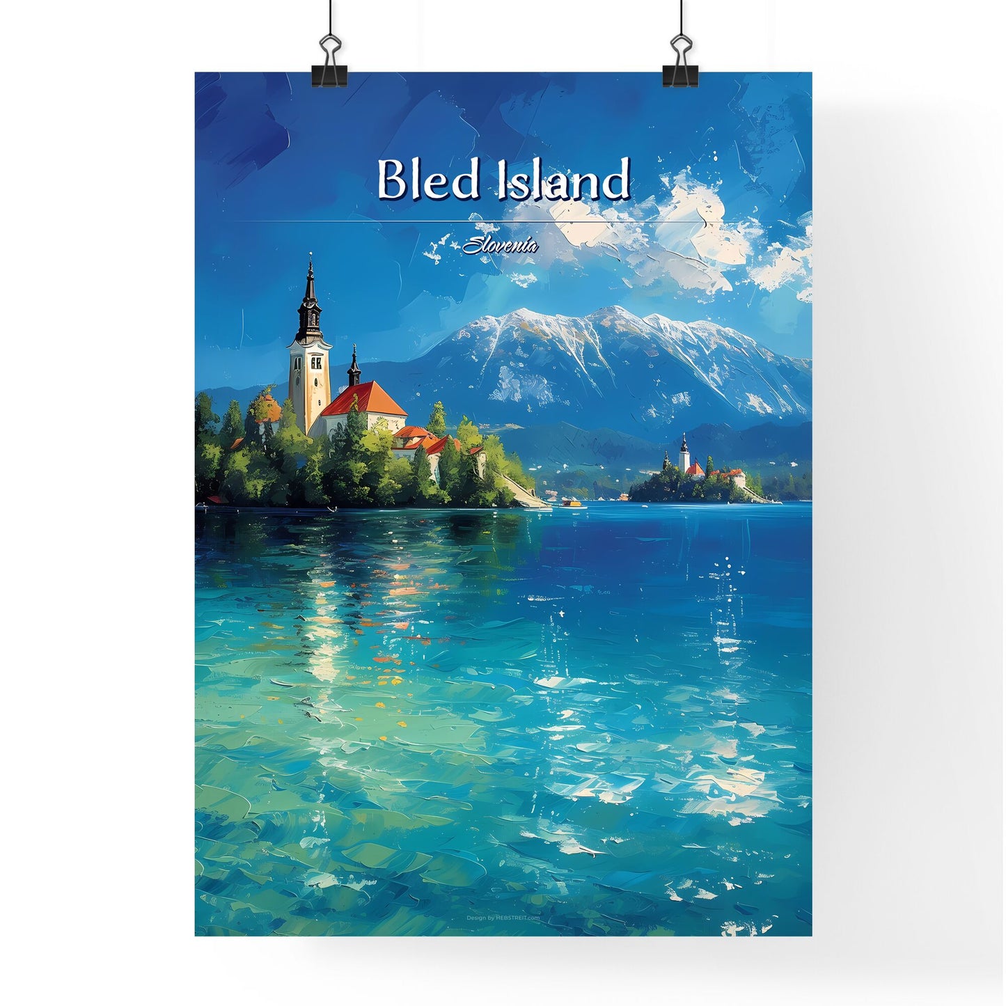 Bled Island, Slovenia - Art print of a building on an island in a body of water Default Title