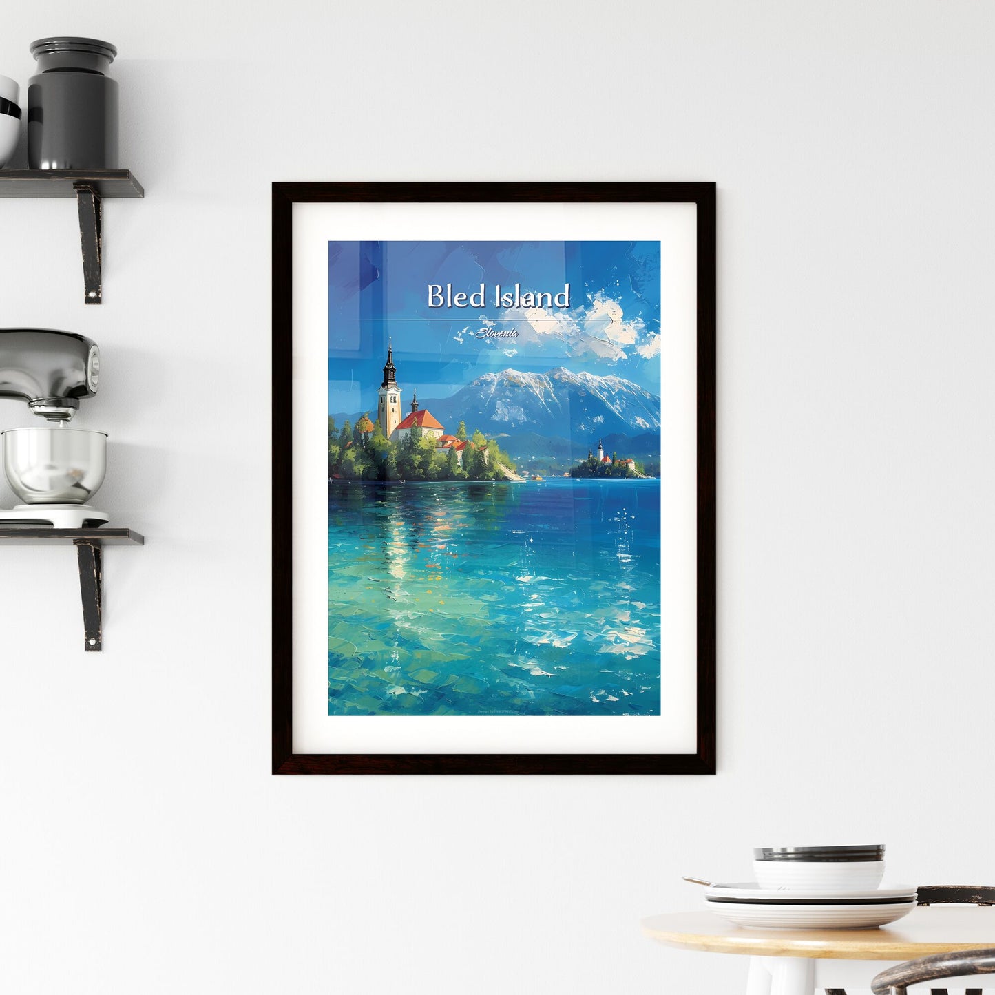 Bled Island, Slovenia - Art print of a building on an island in a body of water Default Title