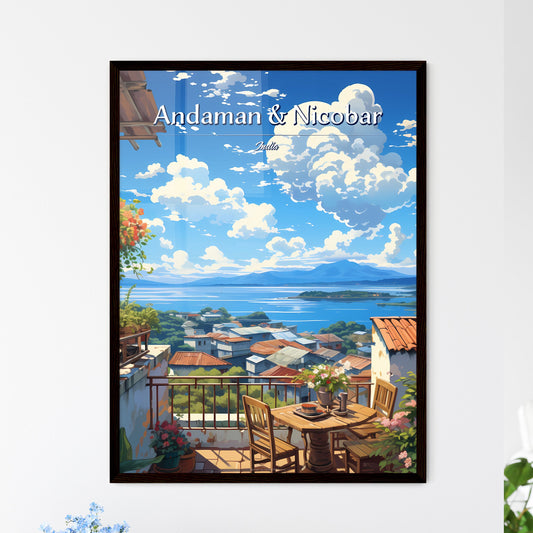 On the roofs of The Andaman & Nicobar Islands, India - Art print of a view of a town from a balcony Default Title