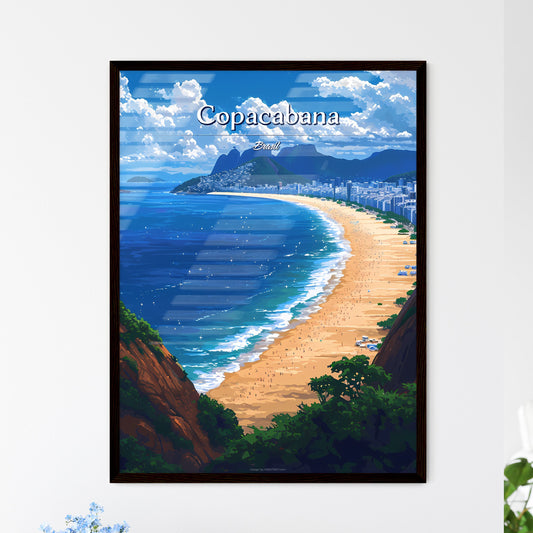 Copacabana Beach - Art print of a beach with buildings and mountains in the background Default Title