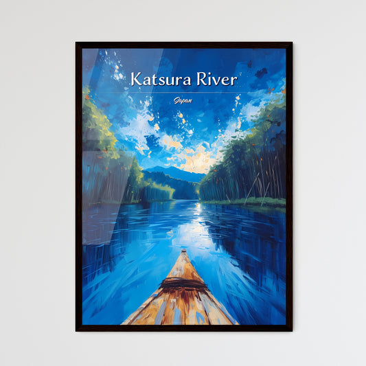 Katsura River, Japan - Art print of a painting of a boat on a river Default Title