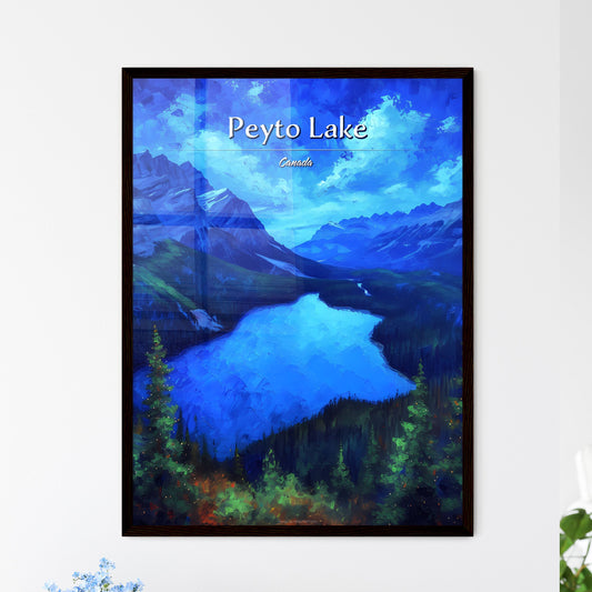 Peyto Lake, Canada - Art print of a lake surrounded by mountains Default Title