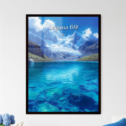 Laguna 69, Peru - Art print of a lake with mountains in the background Default Title