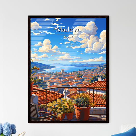 On the roofs of Madeira, Portugal - Art print of a balcony overlooking a city Default Title