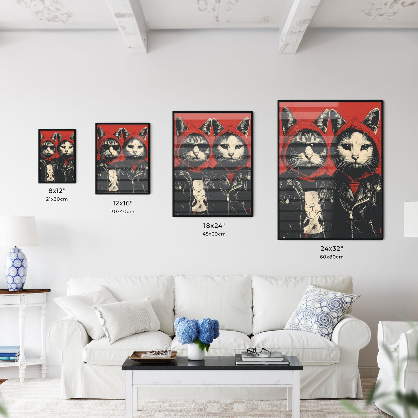 Kids wearing Halloween costumes - Art print of a couple of cats wearing hoodies and sunglasses Default Title