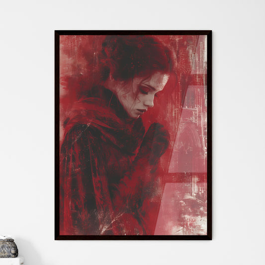 Being delusional, double exposure - Art print of a woman in a red robe Default Title
