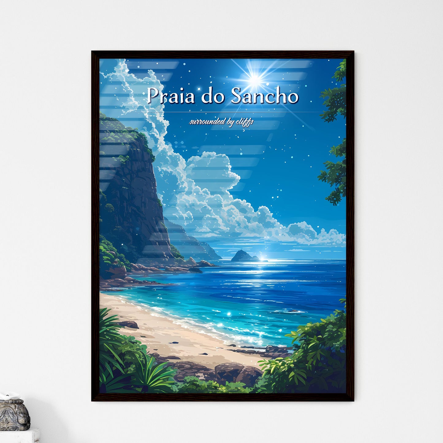 Praia do Sancho Beach - Art print of a couple of cats wearing hoodies and sunglasses Default Title