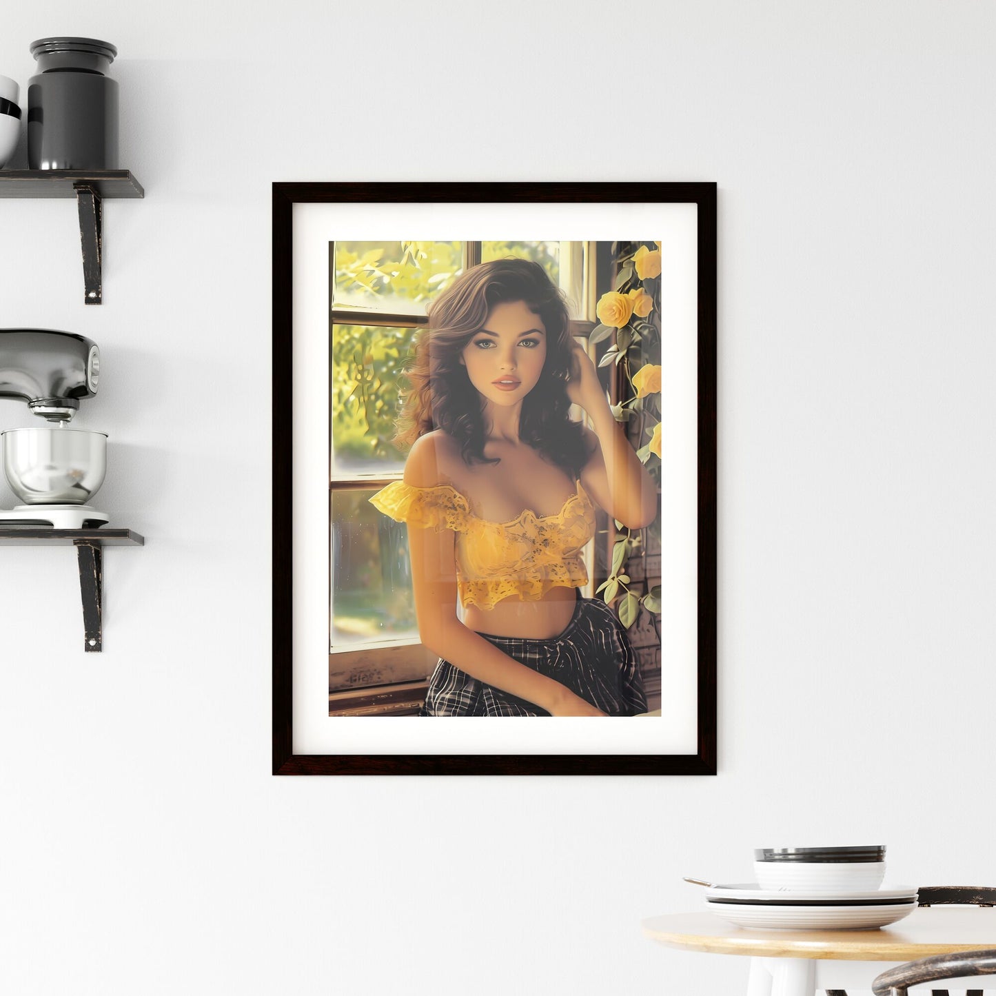 Pin up artwork for detergent ad - Art print of a woman in a garment Default Title