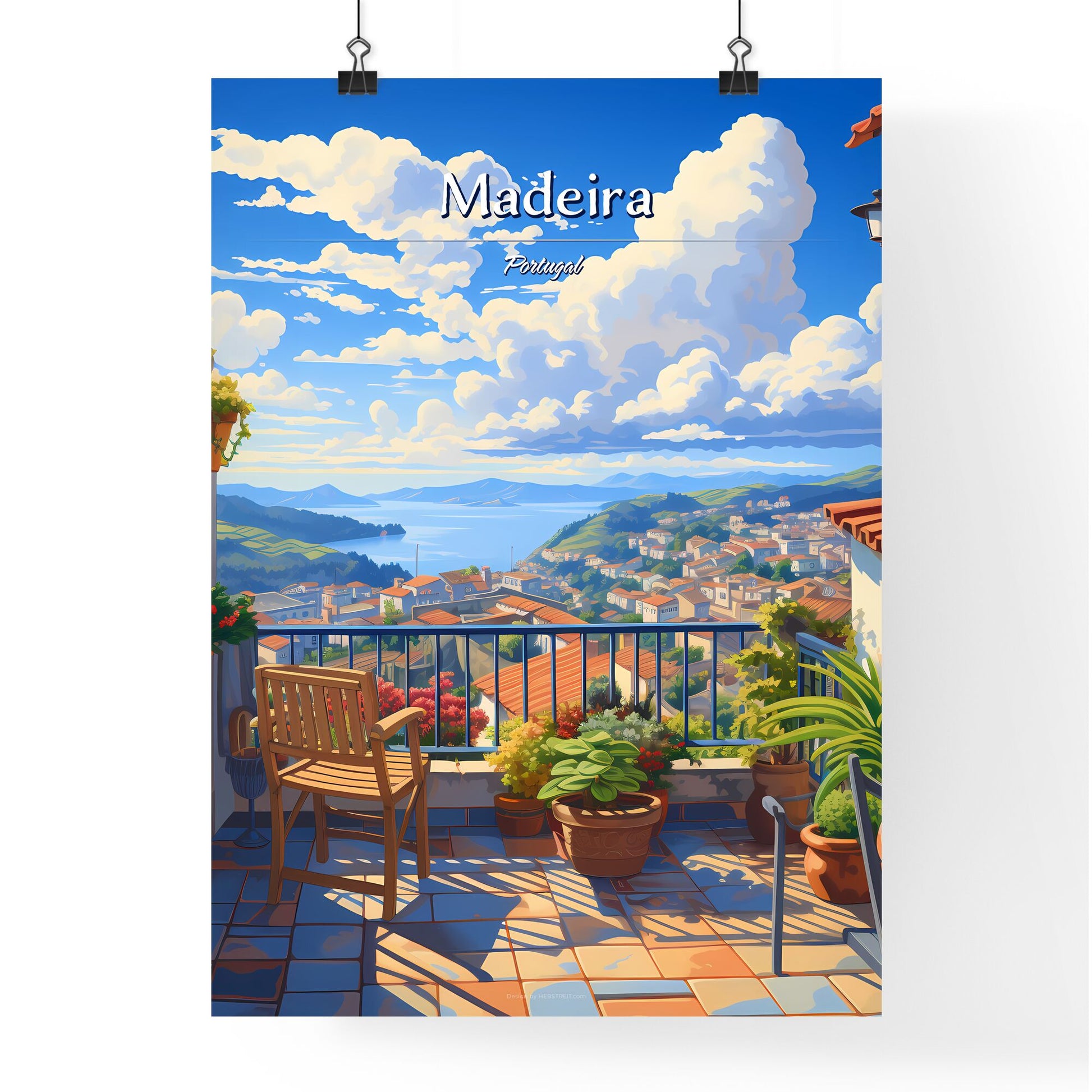 On the roofs of Madeira, Portugal - Art print of a person standing next to a yellow van in the snow Default Title