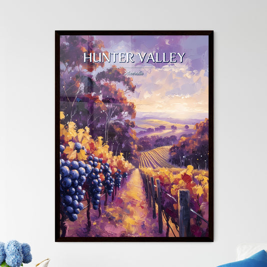 Hunter Valley, Australia - Art print of a view of a town with a body of water and mountains Default Title