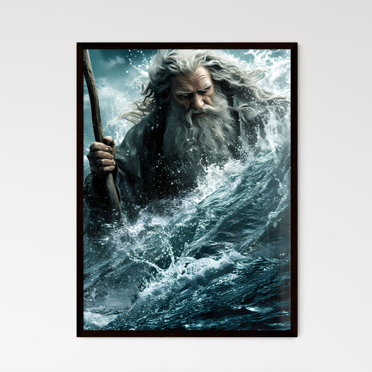 Movie poster Moses hoisting a magic staff above his head and leading many Israelites - Art print of a painting of a waterfall and grapes Default Title
