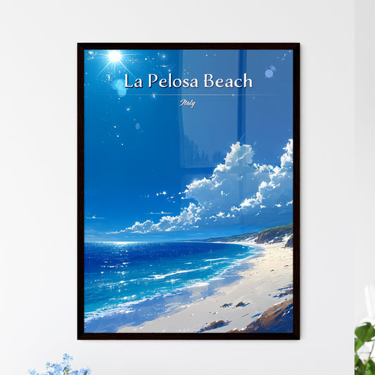 La Pelosa Beach, Italy - Art print of a woman in lingerie posing for a picture Default Title